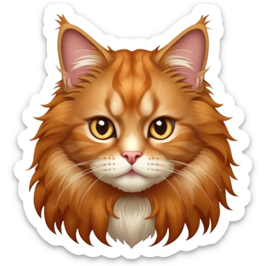 cute and majestic maine coon cat with fluffy mane and fierce expression sticker