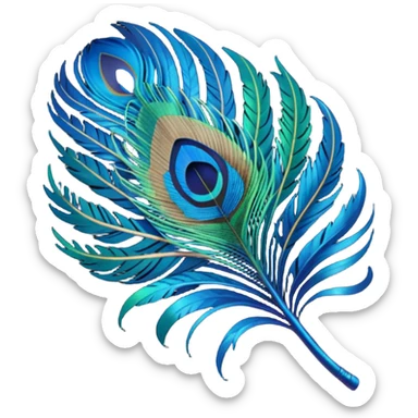 single peacock feathee sticker