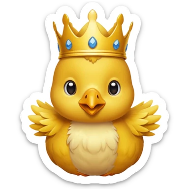 Un poussin mignon avec une couronne  sticker