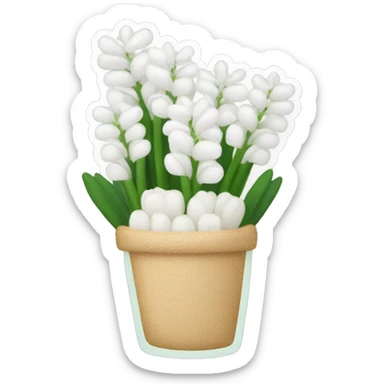 A clear case holding a bunch of white hyacinths sticker