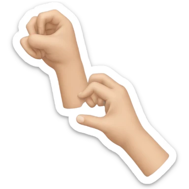 a hand opening and closing like the shape of a mouth sticker