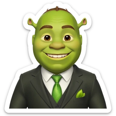 Shrek with a suit on sticker