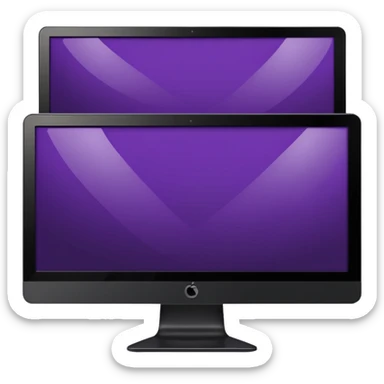 3 dark violet wide screen monitors sticker
