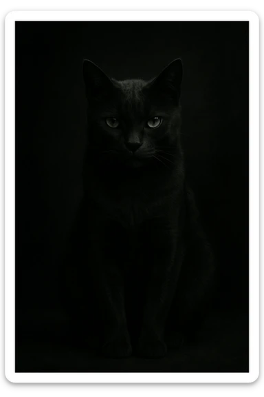 sigma cat, mysterious, shadowy background sticker