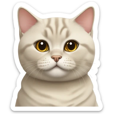 British Shorthair cat cream sticker