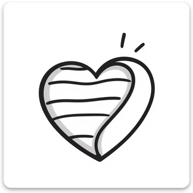 heart, doodle sketch look sticker