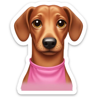 Weiner dog wearing pink dress sticker