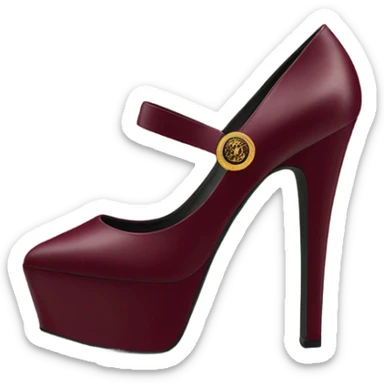 Burgundy high platform Versace heels sticker