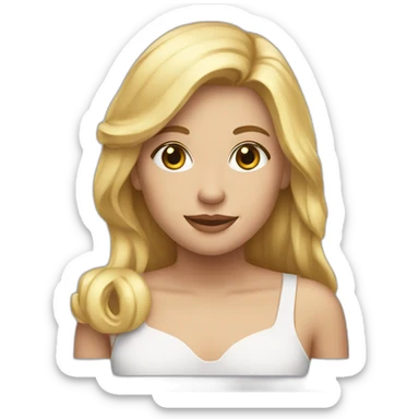 Fille mèche blonde sticker