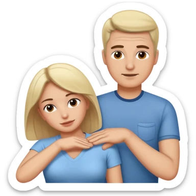 Man massaging woman sticker