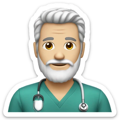 White skin, beard, doctor  sticker