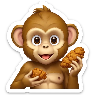 make a monkey eating kfc sticker