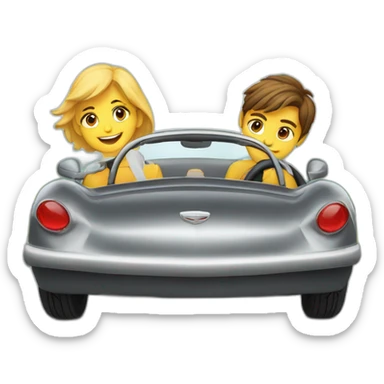 boy-girl-roadster-car-driving sticker