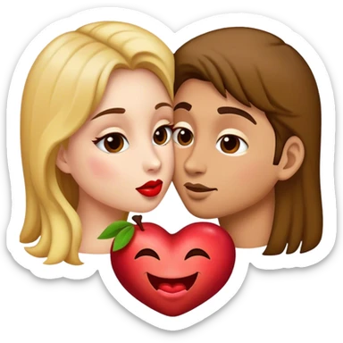 Male suggestive kiss emoji flirty in the stile of the apple emojis not a real apple sticker