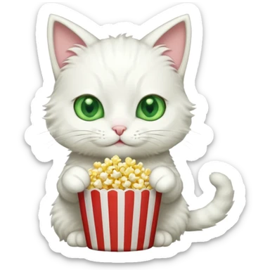 Gato comendo pipoca sticker