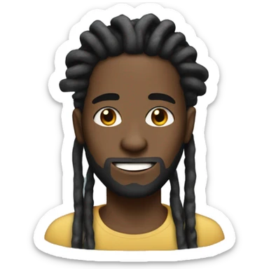Generate a black man with dreads sticker