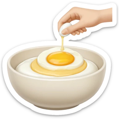 cracking an egg into a bowl sticker