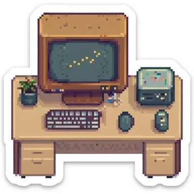 Sleepy desktop computer
 sticker