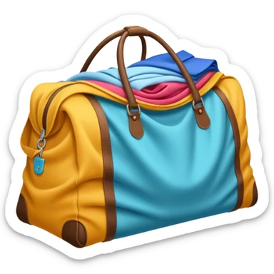 travelbag overflowing with clothes sticker