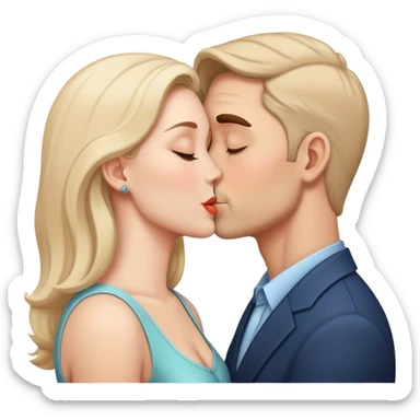 Husband kissing wife sticker