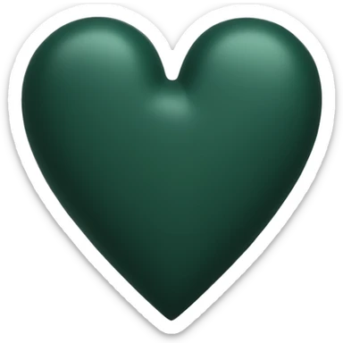 dark green matte heart sticker