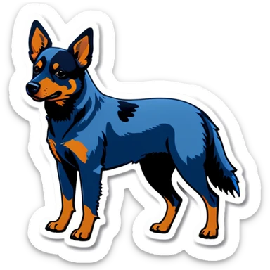 blue heeler in blue heels sticker