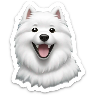 Samoyed were a leather jacket smiling  sticker