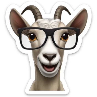 Goat with thug life glasses  sticker
