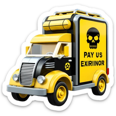 Heroic Lego SuperBug Ron’s toxic-oozing exterminator thorax superminator antique tall moving van hot rod(motto: Pay us to kill ’em) sticker