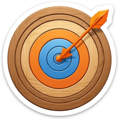 blue target with orange arrow in the center sticker