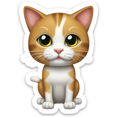 gato com bocão, cílios postiço e unhas pintadas debochado  sticker