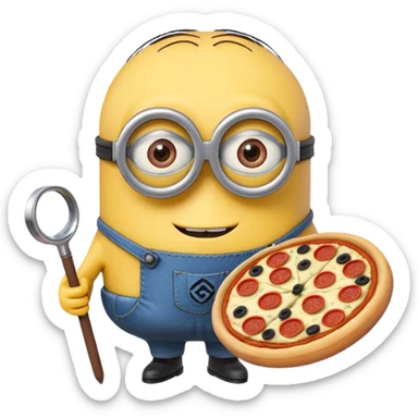un minions  del cartone animato di colore viola con il pizzetto e gli occhiali da vista sticker