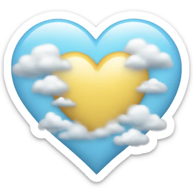 Light blue heart with clouds surrounding it  sticker