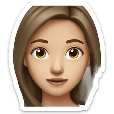 23 year old girl with brown hair and blue thin eyes sticker