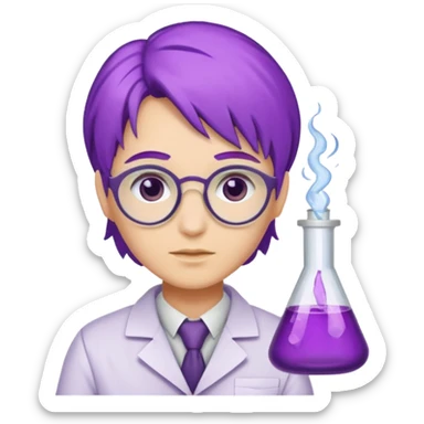 purple haired scientists sticker