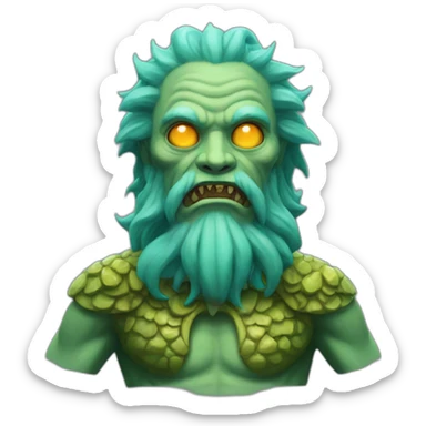 God Dagon, a man with a fish head and a human body sticker