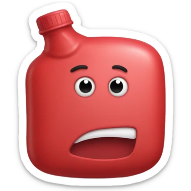 hot water bottle red sticker