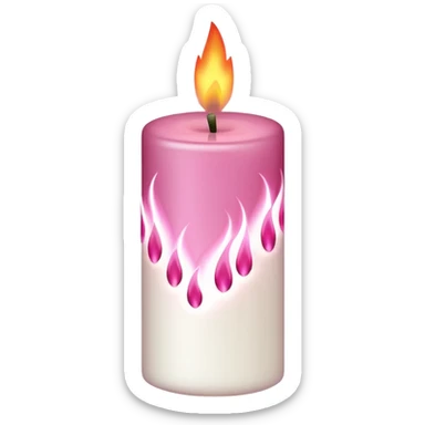 Pink fire on a white candle  sticker