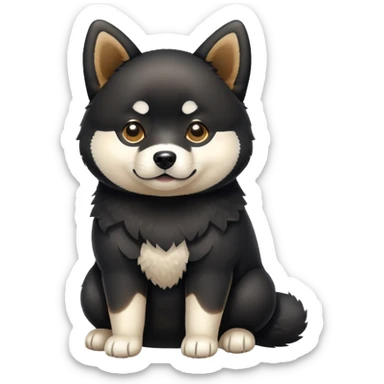 Cute black Shiba Inu full body sticker
