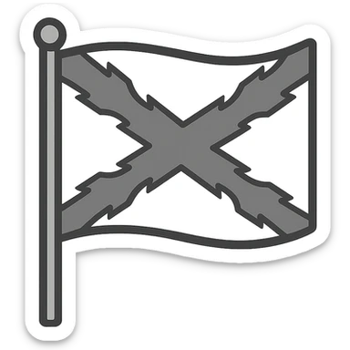 Spanish flag with Burgundy cross, minimalist style sticker