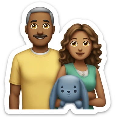 familia papa, mama, 1 hermano y 1 hermana sticker