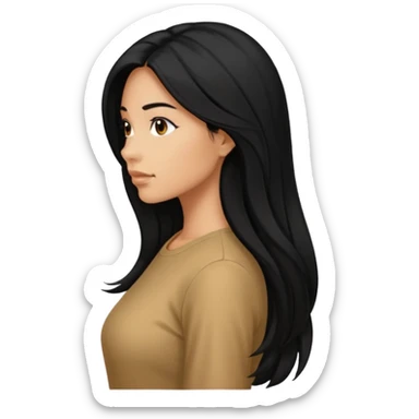 woman side profile standing sticker