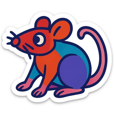colorful rat vibrant toon style sticker