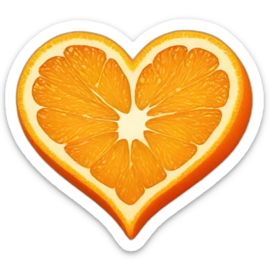 orange heart sticker
