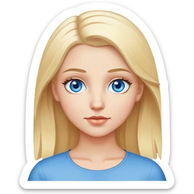 white girl with blonde hair and blue eyes sticker
