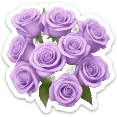 light Purple Rose Bouquet  sticker