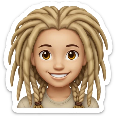 smiling girl with dreadlocks sticker