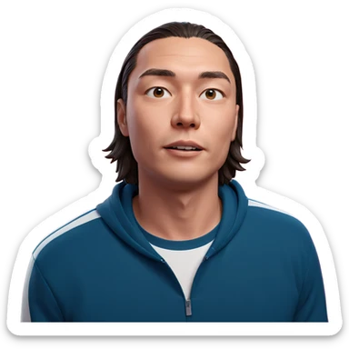 male portrait on pink background sticker