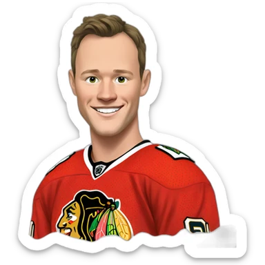 Jonathan Toews celebrating New Year sticker