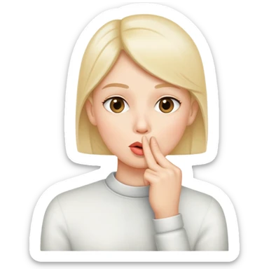 finger over lips shushing shhh gesture sticker